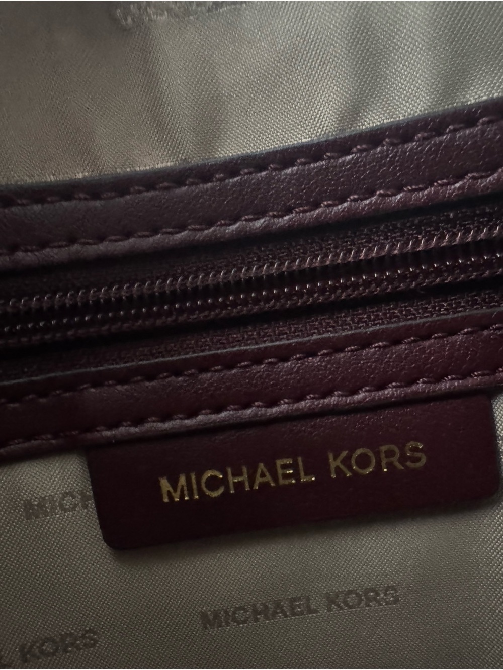 Michael Kors Burgundy Leather Satchel with Gold Hardware - Picture 3 of 5